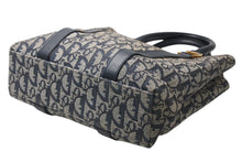Load image into Gallery viewer, Christian Dior クリスチャンディオール トロッター スクエア ハンドバッグ 06RU1003 ネイビー レザー キャンバス ゴールド金具 良品 中古 4b012437