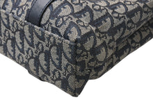 Load image into Gallery viewer, Christian Dior クリスチャンディオール トロッター スクエア ハンドバッグ 06RU1003 ネイビー レザー キャンバス ゴールド金具 良品 中古 4b012437