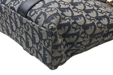 Load image into Gallery viewer, Christian Dior クリスチャンディオール トロッター スクエア ハンドバッグ 06RU1003 ネイビー レザー キャンバス ゴールド金具 良品 中古 4b012437