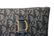 Load image into Gallery viewer, Christian Dior クリスチャンディオール トロッター スクエア ハンドバッグ 06RU1003 ネイビー レザー キャンバス ゴールド金具 良品 中古 4b012437