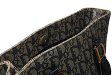 Load image into Gallery viewer, Christian Dior クリスチャンディオール トロッター スクエア ハンドバッグ 06RU1003 ネイビー レザー キャンバス ゴールド金具 良品 中古 4b012437