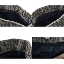 Load image into Gallery viewer, Christian Dior クリスチャンディオール トロッター スクエア ハンドバッグ 06RU1003 ネイビー レザー キャンバス ゴールド金具 良品 中古 4b012437