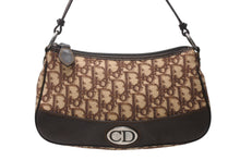 Load image into Gallery viewer, Christian Dior クリスチャンディオール トロッター ワンショルダーバッグ ベージュ ブラウン コットンキャンバス レザー シルバー金具 美品 中古 4b012731