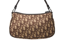 Load image into Gallery viewer, Christian Dior クリスチャンディオール トロッター ワンショルダーバッグ ベージュ ブラウン コットンキャンバス レザー シルバー金具 美品 中古 4b012731