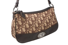 Load image into Gallery viewer, Christian Dior クリスチャンディオール トロッター ワンショルダーバッグ ベージュ ブラウン コットンキャンバス レザー シルバー金具 美品 中古 4b012731