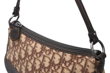 Load image into Gallery viewer, Christian Dior クリスチャンディオール トロッター ワンショルダーバッグ ベージュ ブラウン コットンキャンバス レザー シルバー金具 美品 中古 4b012731