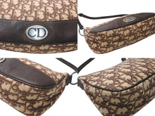 Load image into Gallery viewer, Christian Dior クリスチャンディオール トロッター ワンショルダーバッグ ベージュ ブラウン コットンキャンバス レザー シルバー金具 美品 中古 4b012731