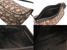 Load image into Gallery viewer, Christian Dior クリスチャンディオール トロッター ワンショルダーバッグ ベージュ ブラウン コットンキャンバス レザー シルバー金具 美品 中古 4b012731