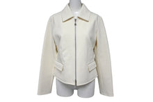 画像をギャラリービューアに読み込む, 新品同様 HERMES エルメス マイクロジップジャケット 4E0200DR サイズ36 アイボリー ポリウレタン ビスコース 中古 4b001280