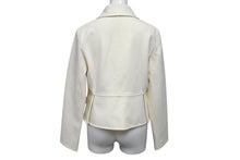 画像をギャラリービューアに読み込む, 新品同様 HERMES エルメス マイクロジップジャケット 4E0200DR サイズ36 アイボリー ポリウレタン ビスコース 中古 4b001280