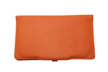 Load image into Gallery viewer, 極美品 HERMES エルメス 二つ折り財布 長財布 ドゴンMM トリヨンクレマンス 刻印不鮮明 オレンジ ゴールド金具 中古 4b012827