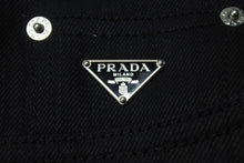 画像をギャラリービューアに読み込む, PRADA プラダ 5ポケット ベルベットデニムジーンズ GFP497 サイズ26S トライアングルロゴ 23AW ブラック 美品 中古 4b001285