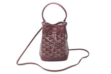 Load image into Gallery viewer, 新品未使用 GOYARD ゴヤール プチ フロ ミニバッグ 2WAYバッグ PEFLOTMINTY33CL33P バーガンディ PVC レザー シルバー金具 中古 4b012868