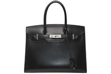 Load image into Gallery viewer, 新品同様 HERMES エルメス バーキン30 セリエ 外縫い ハンドバッグ B刻印 ヴォーエプソン ブラック シルバー金具 中古 4b012855