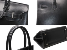 Load image into Gallery viewer, 新品同様 HERMES エルメス バーキン30 セリエ 外縫い ハンドバッグ B刻印 ヴォーエプソン ブラック シルバー金具 中古 4b012855