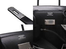 Load image into Gallery viewer, 新品同様 HERMES エルメス バーキン30 セリエ 外縫い ハンドバッグ B刻印 ヴォーエプソン ブラック シルバー金具 中古 4b012855