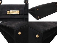 Load image into Gallery viewer, 極美品 HERMES エルメス ケリー28 外縫い ブラック ◻︎D刻印 ドブリス ゴールド金具 V金具 ハンドバッグ 中古 4b012864