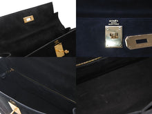 Load image into Gallery viewer, 極美品 HERMES エルメス ケリー28 外縫い ブラック ◻︎D刻印 ドブリス ゴールド金具 V金具 ハンドバッグ 中古 4b012864