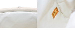 CHANEL シャネル クラッチバッグ ポーチ 11番台 ココマーク キスロック ラムスキン ホワイト キルティング シルバー金具 美品 中古 4b012865