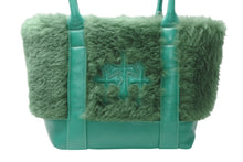 Load image into Gallery viewer, 新品未使用 CHROME HEARTS クロムハーツ ミニトートバッグ レザークロスパッチ ボア セメタリークロス グリーン レザー シルバー925 中古 4b012914