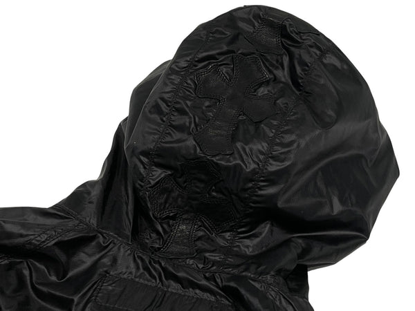 極美品 CHROME HEARTS クロムハーツ ANIMAL BOY ラージダガー ナイロン ジャケット クロスパッチ サイズS 中古 4b013049