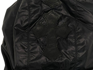 極美品 CHROME HEARTS クロムハーツ ANIMAL BOY ラージダガー ナイロン ジャケット クロスパッチ サイズS 中古 4b013049