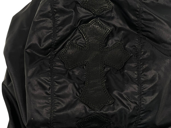 極美品 CHROME HEARTS クロムハーツ ANIMAL BOY ラージダガー ナイロン ジャケット クロスパッチ サイズS 中古 4b013049