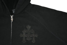 Load image into Gallery viewer, 新品未使用 CHROME HEARTS クロムハーツ ジップアップフーディー パーカー クロスパッチ プリント サイズXXL グレー 中古 4b012991