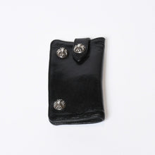 Load image into Gallery viewer, CHROME HEARTS クロムハーツ キーケース クロスボール ブラック レザー シルバー925 中古 4b013012
