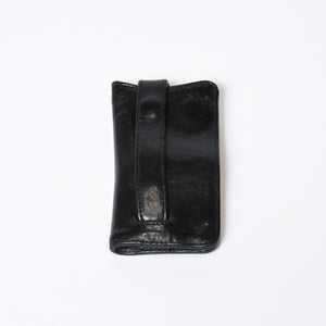 CHROME HEARTS クロムハーツ キーケース クロスボール ブラック レザー シルバー925 中古 4b013012