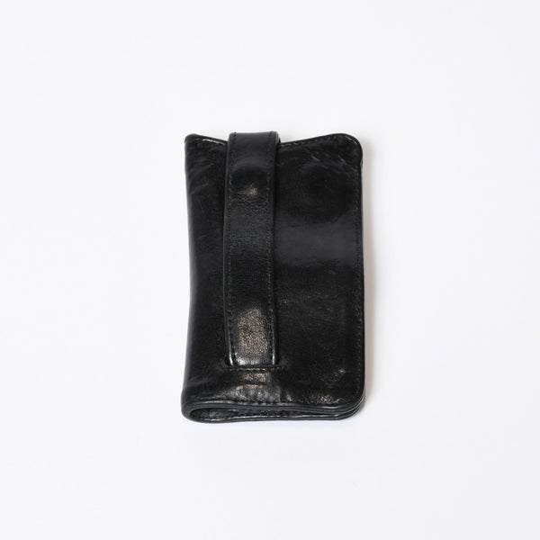 CHROME HEARTS クロムハーツ キーケース クロスボール ブラック レザー シルバー925 中古 4b013012