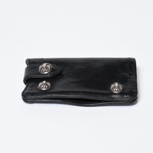 Load image into Gallery viewer, CHROME HEARTS クロムハーツ キーケース クロスボール ブラック レザー シルバー925 中古 4b013012