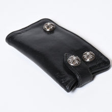 Load image into Gallery viewer, CHROME HEARTS クロムハーツ キーケース クロスボール ブラック レザー シルバー925 中古 4b013012