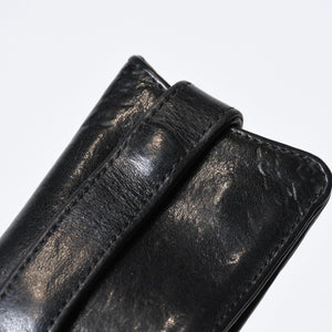 CHROME HEARTS クロムハーツ キーケース クロスボール ブラック レザー シルバー925 中古 4b013012