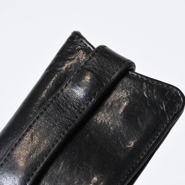 CHROME HEARTS クロムハーツ キーケース クロスボール ブラック レザー シルバー925 中古 4b013012
