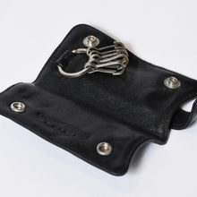 Load image into Gallery viewer, CHROME HEARTS クロムハーツ キーケース クロスボール ブラック レザー シルバー925 中古 4b013012