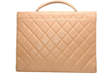 Load image into Gallery viewer, CHANEL シャネル ブリーフケース ビジネスバッグ A02794 ココマーク キャビアスキン ベージュ ゴールド金具 良品 中古 4b012454