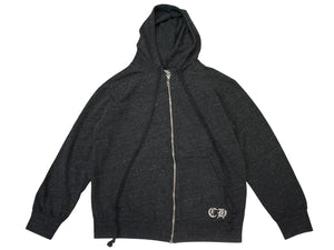 CHROME HEARTS クロムハーツ 霜降り パーカー ダガージップ プリント グレー サイズL 美品 中古 4b013054