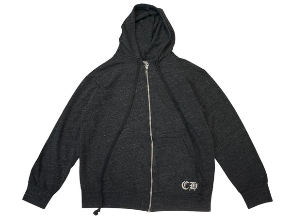 CHROME HEARTS クロムハーツ 霜降り パーカー ダガージップ プリント グレー サイズL 美品 中古 4b013054