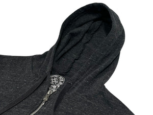 CHROME HEARTS クロムハーツ 霜降り パーカー ダガージップ プリント グレー サイズL 美品 中古 4b013054