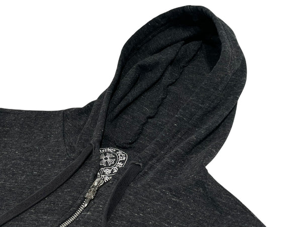 CHROME HEARTS クロムハーツ 霜降り パーカー ダガージップ プリント グレー サイズL 美品 中古 4b013054