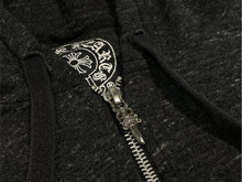 Load image into Gallery viewer, CHROME HEARTS クロムハーツ 霜降り パーカー ダガージップ プリント グレー サイズL 美品 中古 4b013054