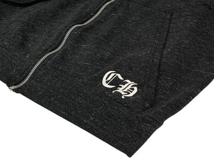 CHROME HEARTS クロムハーツ 霜降り パーカー ダガージップ プリント グレー サイズL 美品 中古 4b013054