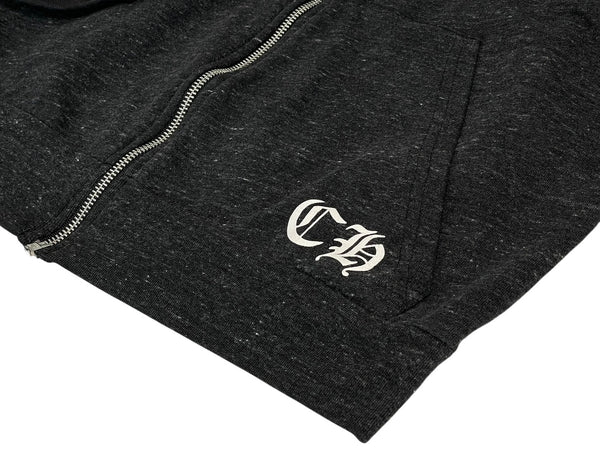 CHROME HEARTS クロムハーツ 霜降り パーカー ダガージップ プリント グレー サイズL 美品 中古 4b013054