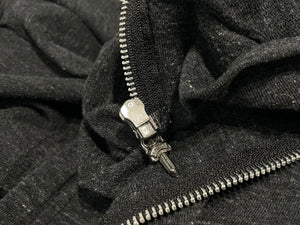 CHROME HEARTS クロムハーツ 霜降り パーカー ダガージップ プリント グレー サイズL 美品 中古 4b013054