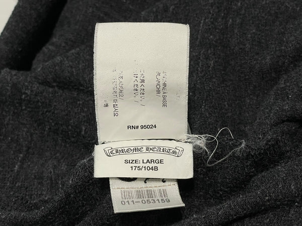 CHROME HEARTS クロムハーツ 霜降り パーカー ダガージップ プリント グレー サイズL 美品 中古 4b013054