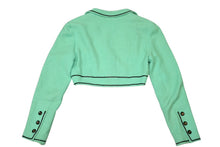Load image into Gallery viewer, CHANEL シャネル VINTAGE ヴィンテージ 95SS クロップジャケット P04841V04037 ココマーク ツイード グリーン 美品 中古 4b013155
