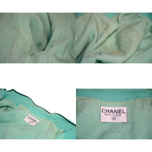 Load image into Gallery viewer, CHANEL シャネル VINTAGE ヴィンテージ 95SS クロップジャケット P04841V04037 ココマーク ツイード グリーン 美品 中古 4b013155