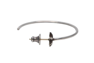 CHROME HEARTS クロムハーツ HOOP W/CUT STAR スターフープピアス 重量約2.2g 98/925刻印 シルバ−925 片耳用 美品 中古 4b013162