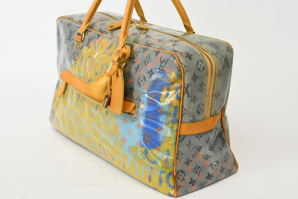 LOUIS VUITTON ルイヴィトン ウィークエンダーGM ハンドバッグ M95735 モノグラム パルプ PVC レザー 美品 中古 4b013082